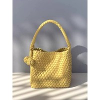 Handwoven Straw-Like Tote Bag  – Artisan Crafted Yellow