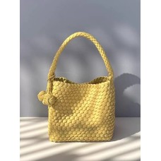 Handwoven Straw-Like Tote Bag  – Artisan Crafted Yellow