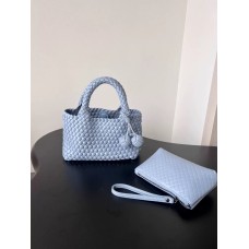 Grey Woven Hobo Bag - Handwoven Leather Shoulder Bag