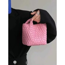 PINK Woven Mini Tote 2026ss Hot Pink Leather Bag