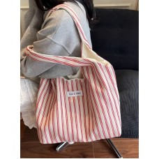 Nuo Si Man Blue Stripe Canvas Shoulder Bag